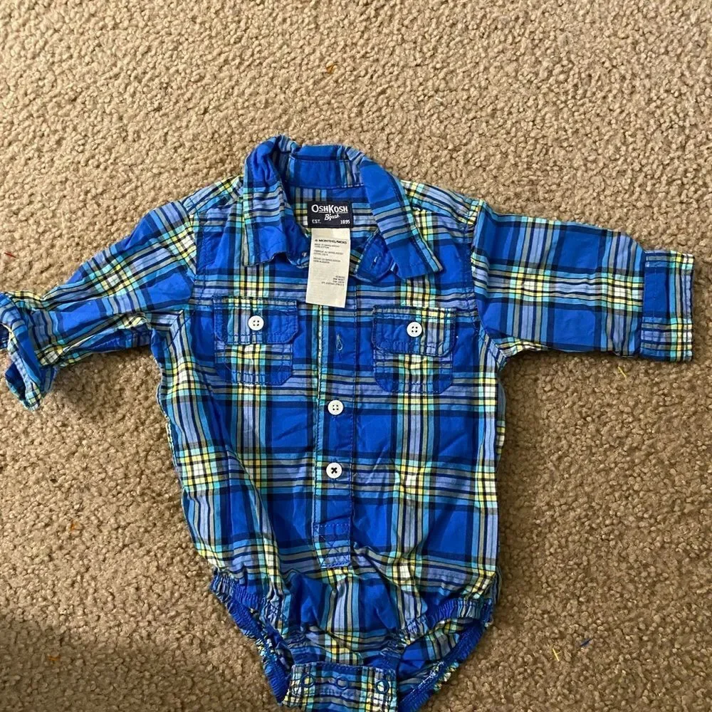Infant Plaid OshKosh Onesie Outfit